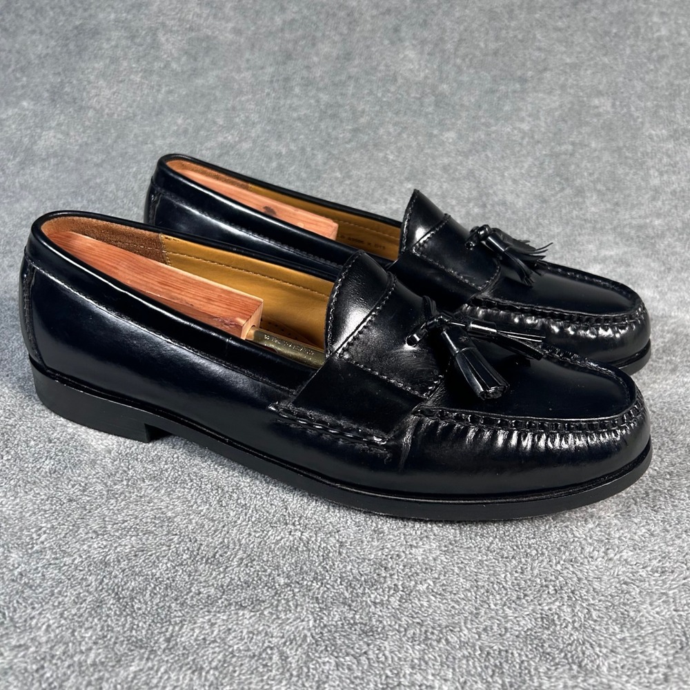 Cole Haan Loafer Tassel Pinch Mens Black Leather Dress Shoes 03506 10.5 D